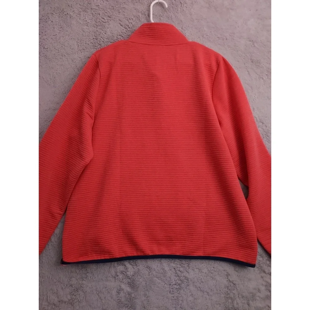 J Crew Sweater Womens Extra Large Quilted Snap Front Pullover Pocket Pink Preppy